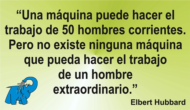 Una frase de Elbert Hubbard en el sitio web de los Centros Elefante Azul de Avilés
